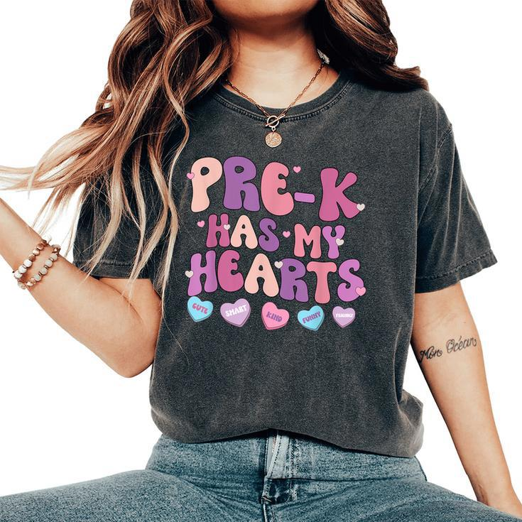 Pre-K Has My Heart Valentines Day Teacher Student Women's Oversized Comfort T-Shirt