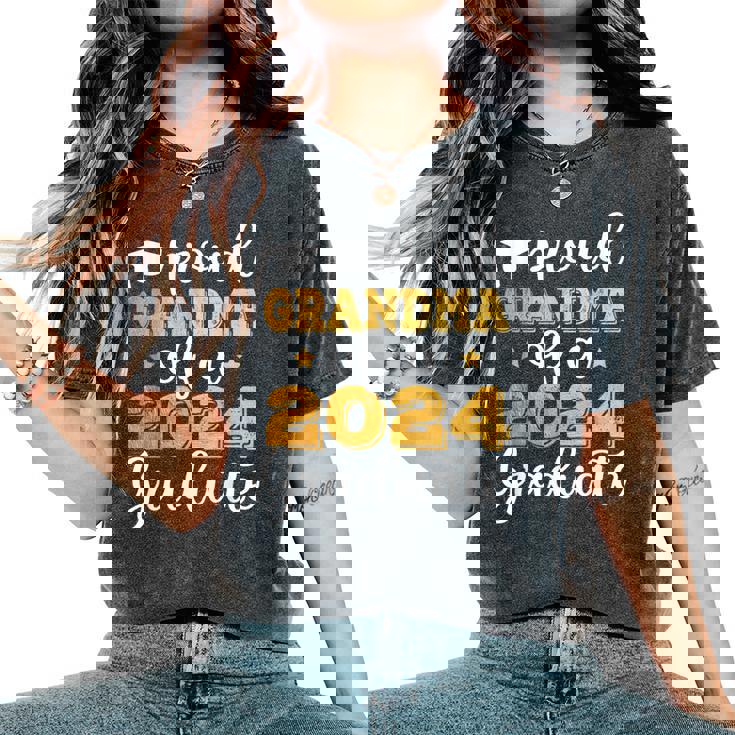 Proud Grandma Of A 2024 Graduate Class Of 2024 Graduation Women's Oversized Comfort T-Shirt