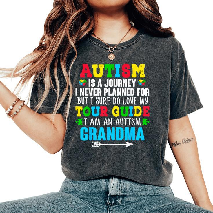 Proud Grandma Autism Awareness Month Grandson Granddaughter Women's Oversized Comfort T-Shirt