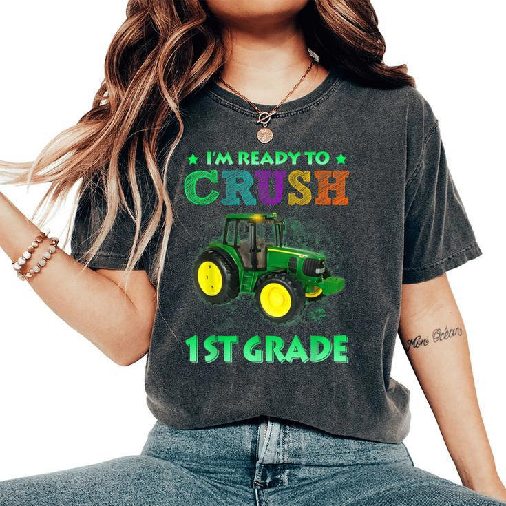 Ready To Crush 1St Grade Tractor Back To School Women's Oversized Comfort T-Shirt