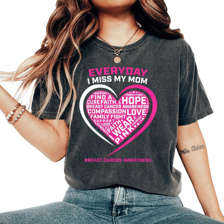 Remembrance In Memory Of My Mom Pink Breast Cancer Awareness Women's Oversized Comfort T-Shirt