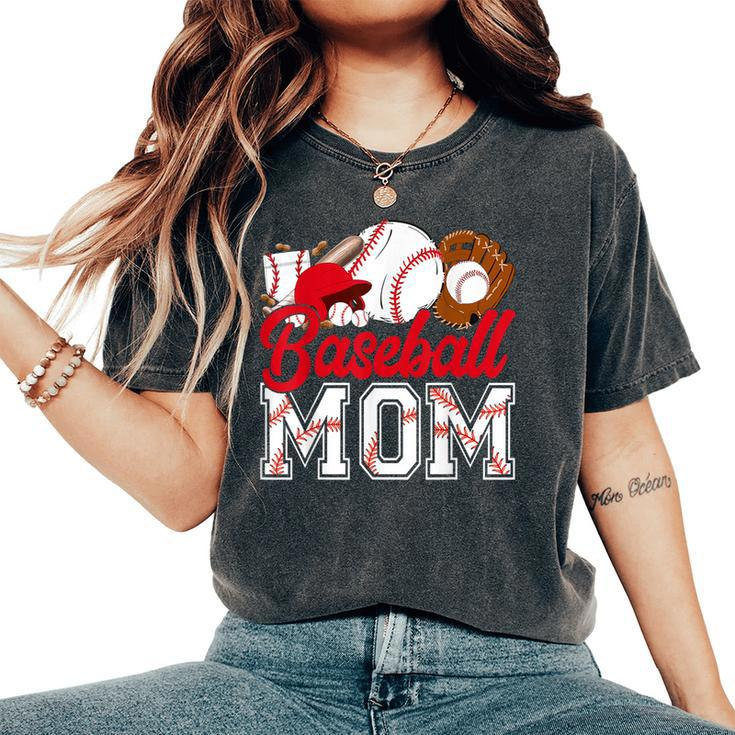 Retro Baseball Mom Mama Baseball Life Softball Life Game Day Women's Oversized Comfort T-Shirt