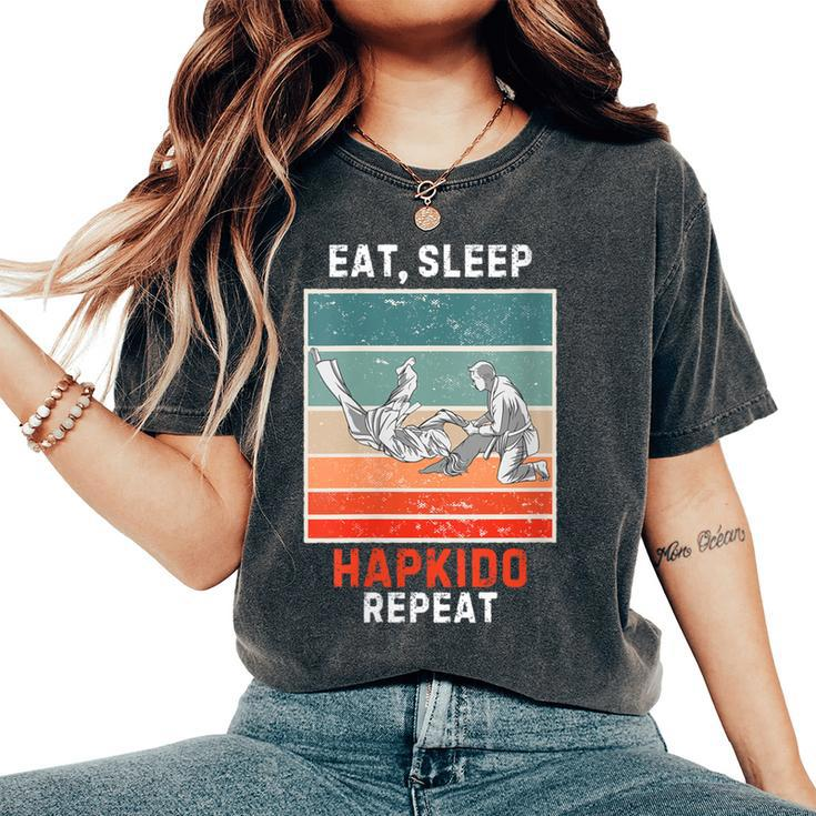 Retro Eat Sleep Hapkido Repeat Vintage Grunge Hapkido Women's Oversized Comfort T-Shirt