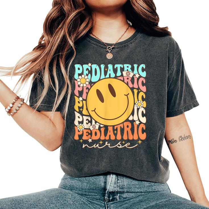 Retro Groovy Pediatric Nursing Nurse Life Cute Women's Oversized Comfort T-Shirt