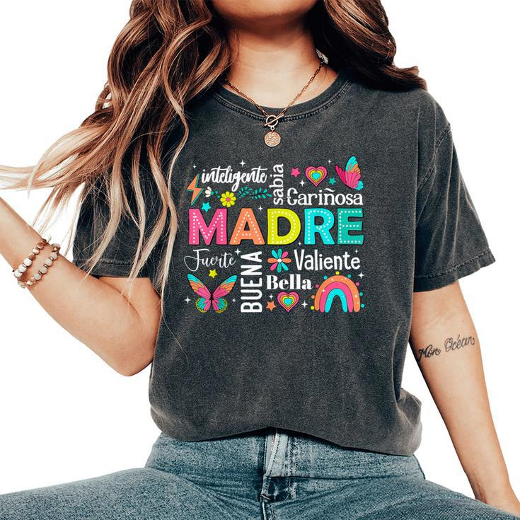 Retro Madre Ella Es Mamá Spanish Blessed Mom Mother's Day Women's Oversized Comfort T-Shirt