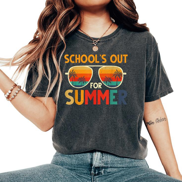 Retro Schools Out For Summer Last Day Of School Teacher Boy Women's Oversized Comfort T-Shirt
