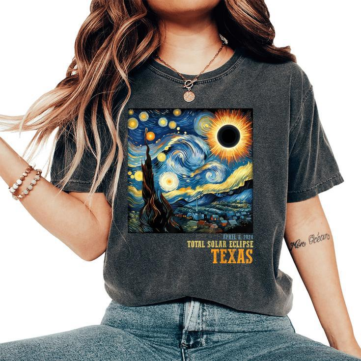 Retro Total Solar Eclipse 2024 Texas For Kid Women's Oversized Comfort T-Shirt