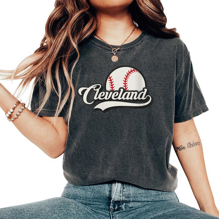 Retro Vintage Ohio Hometown Pride Cleveland Baseball Sports Women's Oversized Comfort T-Shirt