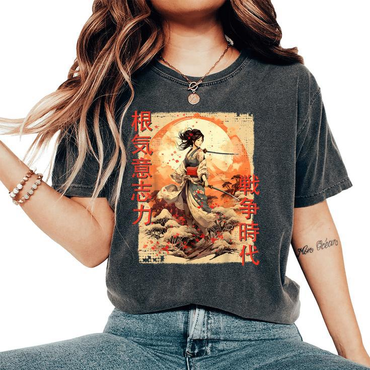 Samurai Woman Warrior Japanese Ninja Woman Kawaii Women's Oversized Comfort T-Shirt