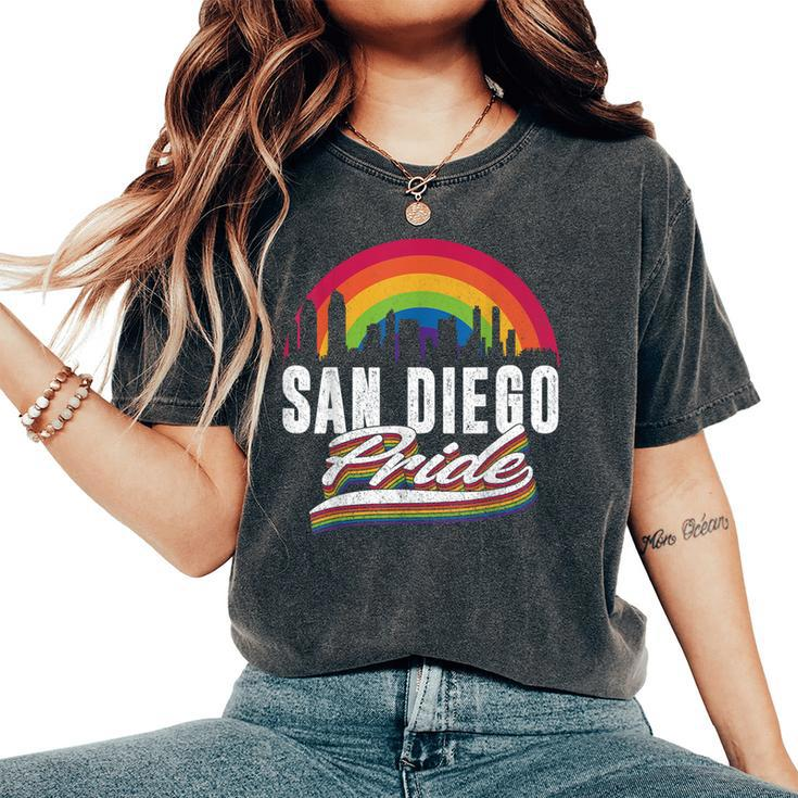 San Diego Pride Lgbt Lesbian Gay Bisexual Rainbow Lgbtq Women's Oversized Comfort T-Shirt