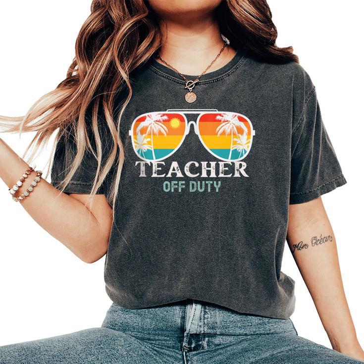 School Teacher Off Duty Sunglasses Beach Sunset Summer Women's Oversized Comfort T-Shirt