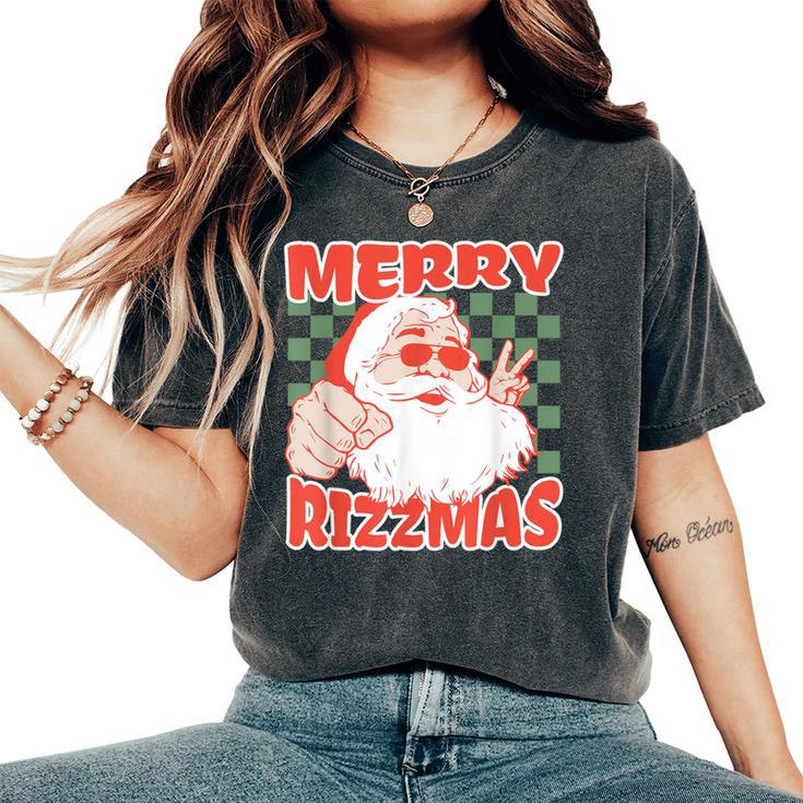 Skater Christmas Rizz Meme Merry Rizzmas For Skater Girl Women's Oversized Comfort T-Shirt