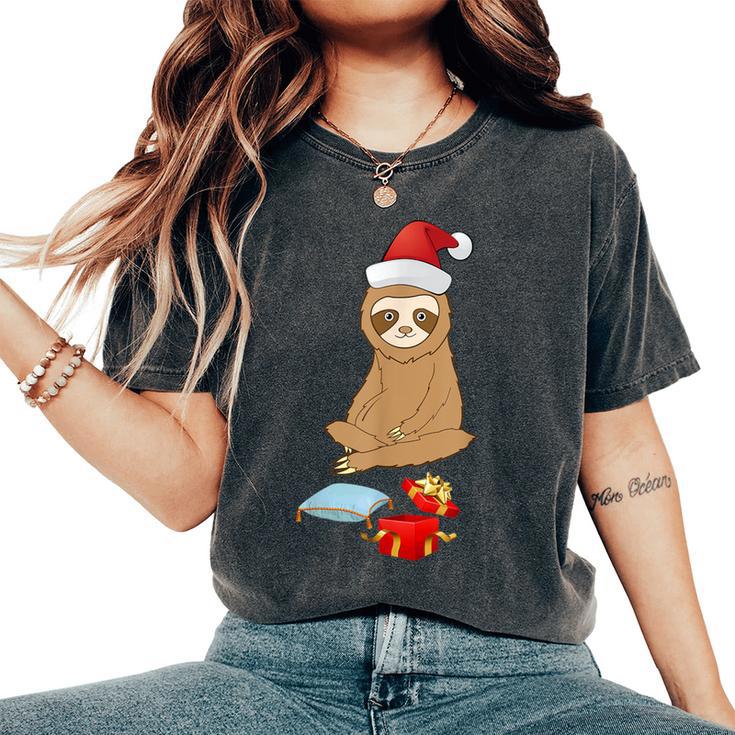 Sloth Getting A Pillow For A Christmas Women's Oversized Comfort T-Shirt