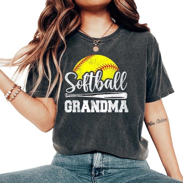 Softball Grandma Softball Player Game Day Mother's Day Women's Oversized Comfort T-Shirt