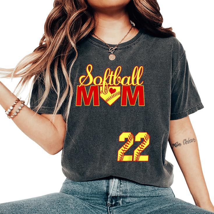 Softball Mom Mother's Day 22 Fastpitch Jersey Number 22 Women's Oversized Comfort T-Shirt