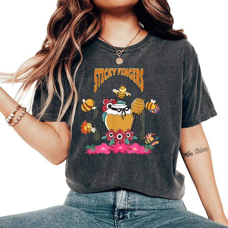 Sticky Fingers Retro Cute Honey Bee Lover s Present Women's Oversized Comfort T-Shirt