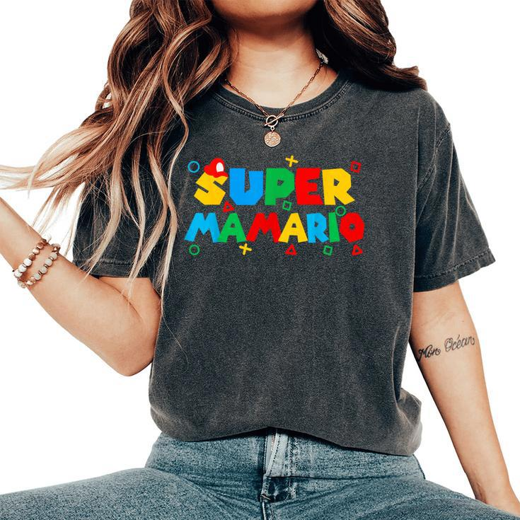 Super Gamer Mamario Day Mama Mother Video Gaming Lover Women's Oversized Comfort T-Shirt