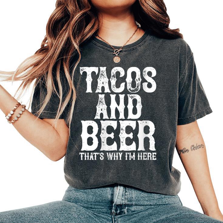 Tacos And Beer Drinking Drunk Cinco De Mayo Women Women's Oversized Comfort T-Shirt