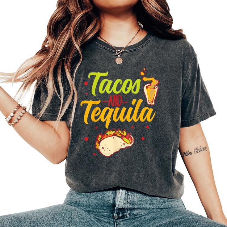 Tacos And Tequila Cinco De Mayo Women's Oversized Comfort T-Shirt