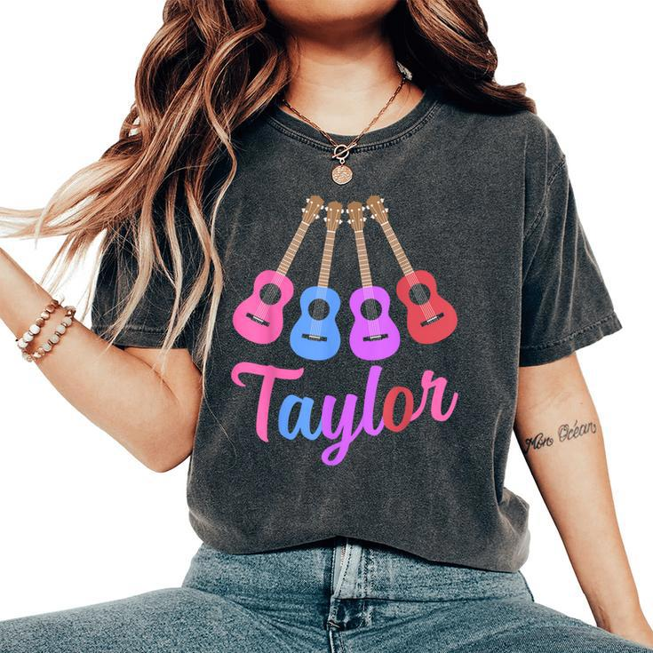 Taylor Personalized Name I Love Taylor Girl Groovy 70'S Women's Oversized Comfort T-Shirt