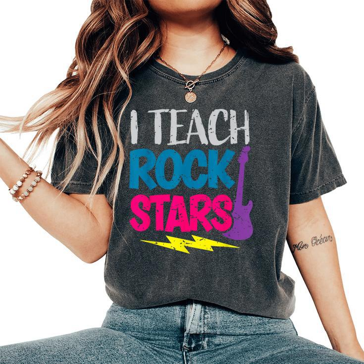 I Teach Rockstars Orchestra Music Teacher Back To School Women's Oversized Comfort T-Shirt