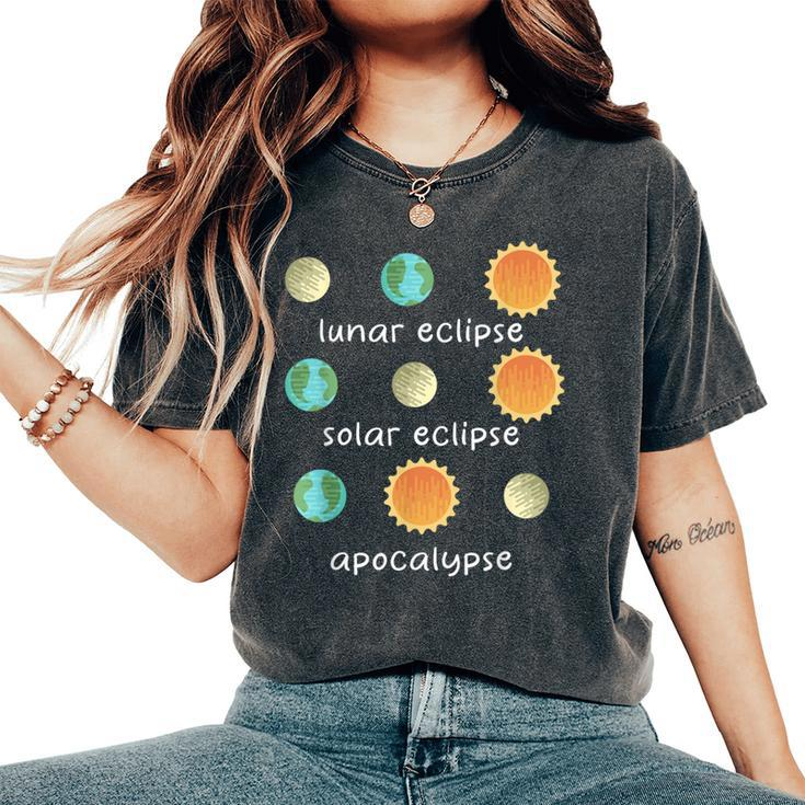 Three Eclipse To Learn Science Teacher Space Women's Oversized Comfort T-Shirt