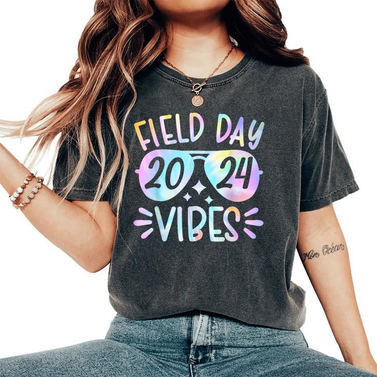Tie Dye Field Day Vibes For Teacher Kid Field Day 2024 Women's Oversized Comfort T-Shirt