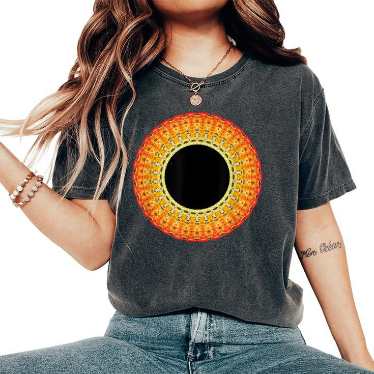 Total Solar Eclipse Mandala Sun Women's Oversized Comfort T-Shirt