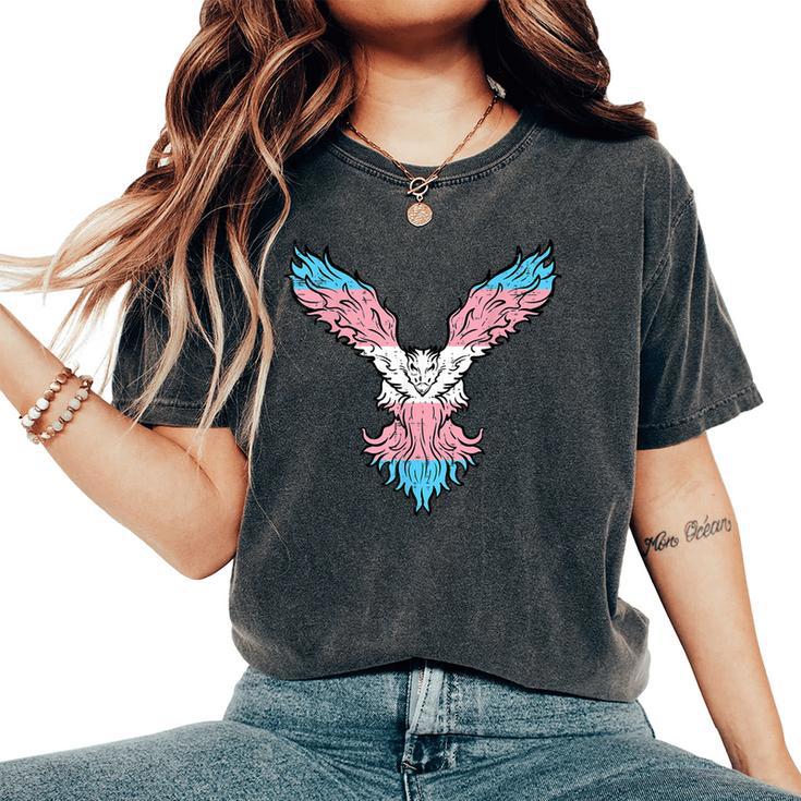 Transgender Bird Phoenix Trans Pride Flag Lgbt Kid Women's Oversized Comfort T-Shirt