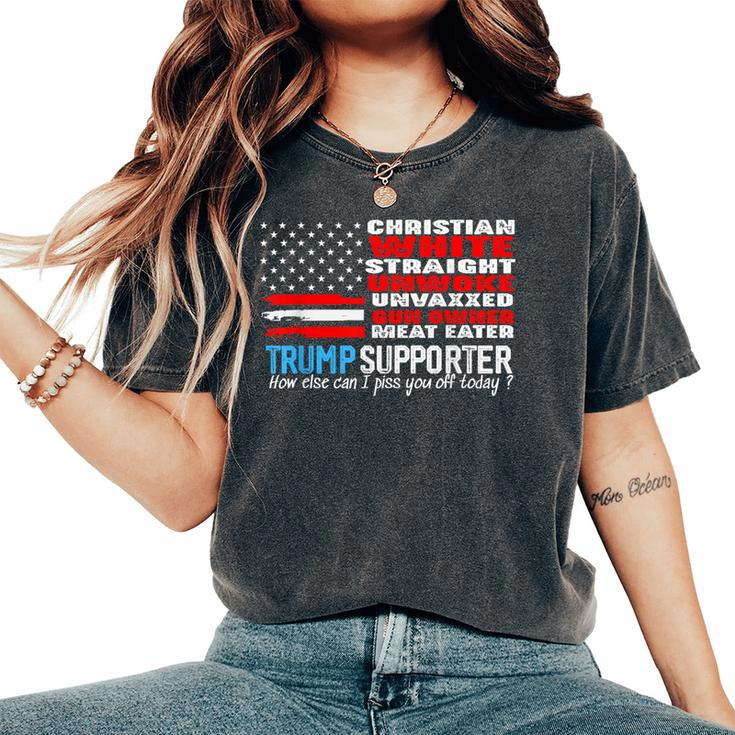 Trump Supporter Christian White Straight Unwoke Unvaxxed Women's Oversized Comfort T-Shirt