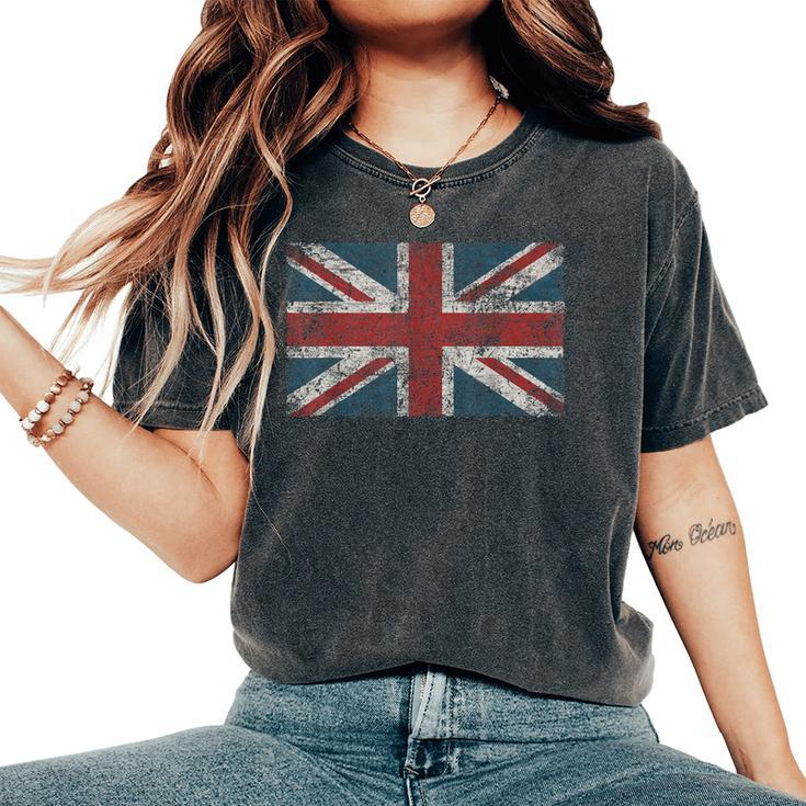 Uk T Vintage Retro British Union Jack Flag Women's Oversized Comfort T-Shirt