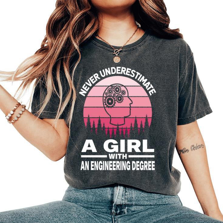 Never Underestimate A Girl With An Engineering Degree Women's Oversized Comfort T-Shirt