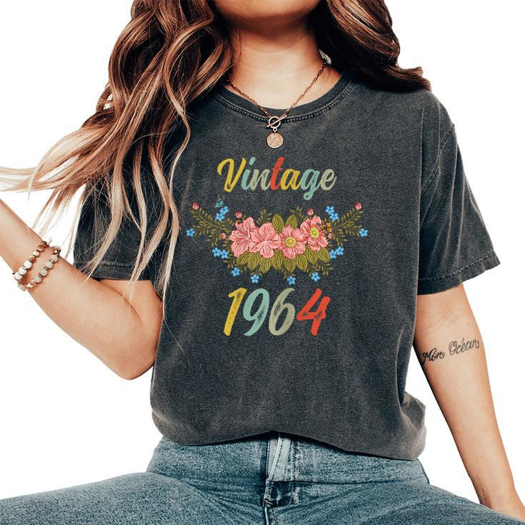 Vintage 1964 Floral 58Th Birthday Women's Oversized Comfort T-Shirt