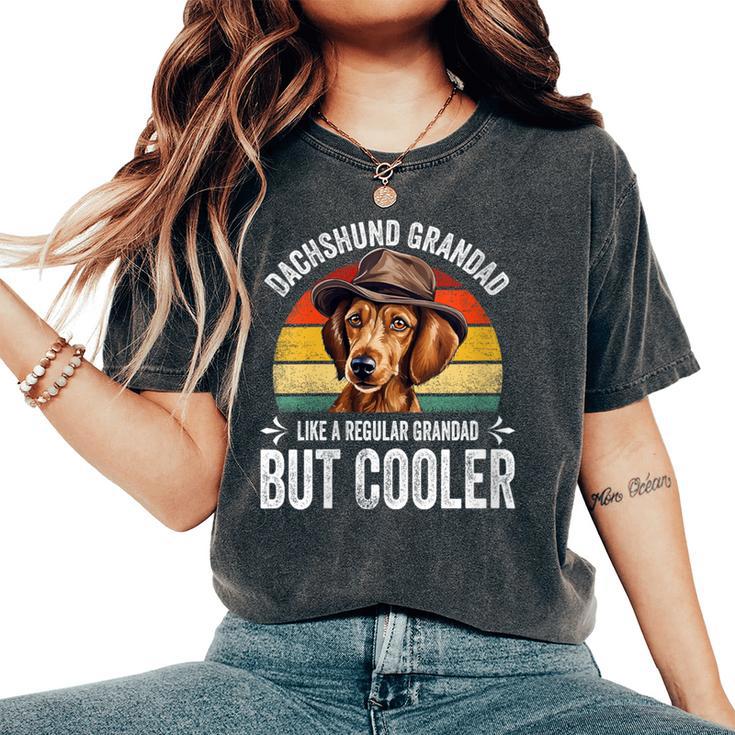 Vintage Dachshund Grandad Like A Regular Grandad But Cooler Women's Oversized Comfort T-Shirt