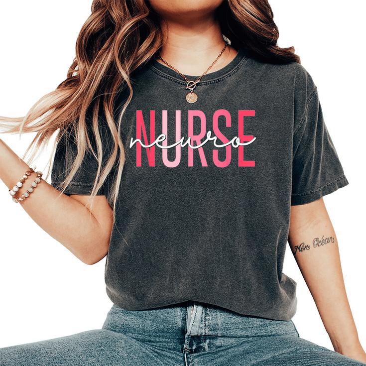 Vintage Neuro Trauma Icu Nurse Neurology Nurse Neuroscience Women's Oversized Comfort T-Shirt