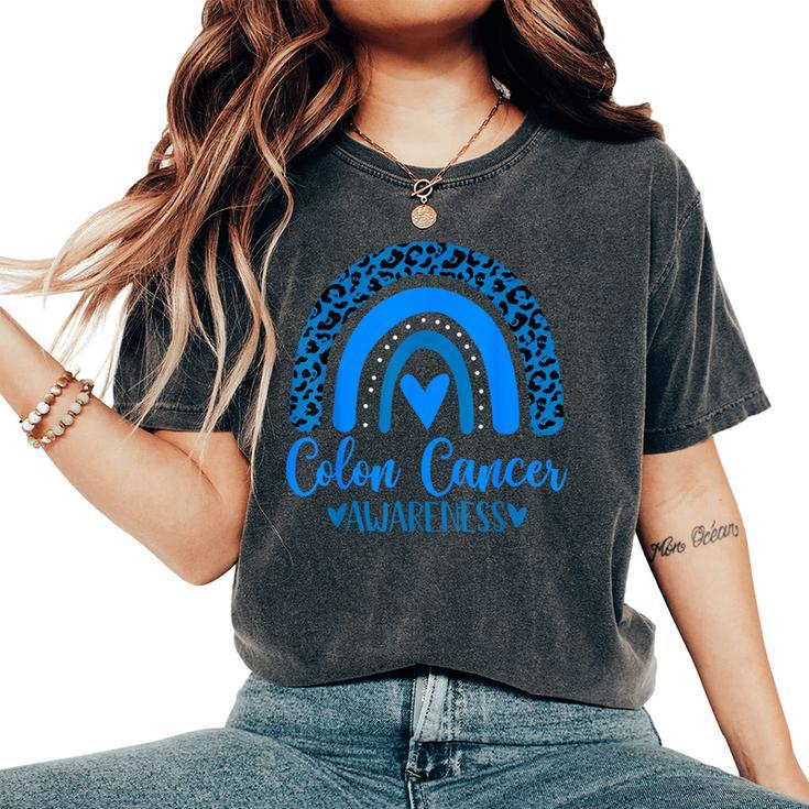 We Wear Blue Rainbow Awsewome For Colon Cancer Awareness Women's Oversized Comfort T-Shirt