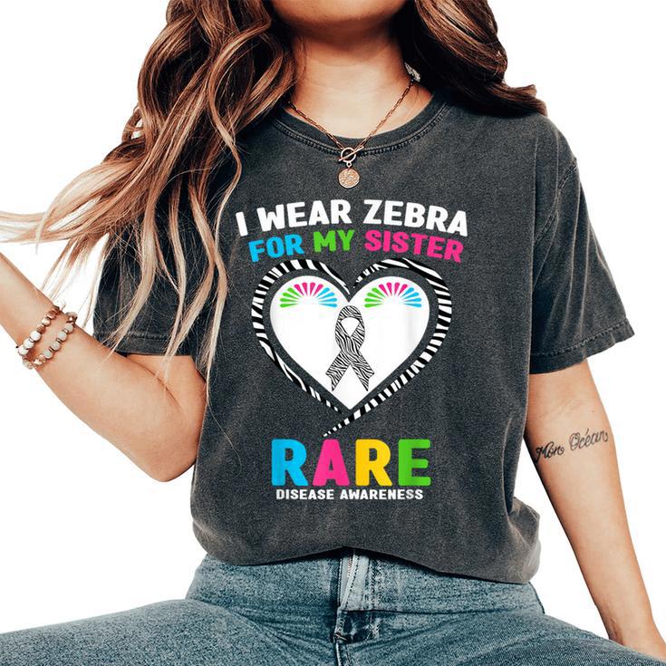 I Wear Zebra For My Sister Rare Disease Awareness Women's Oversized Comfort T-Shirt