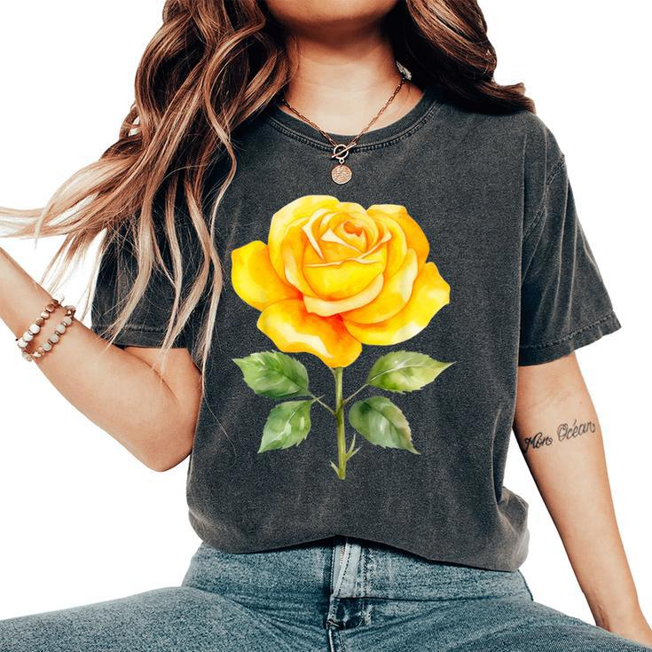 Yellow Rose Flower Hot Topic Women's Oversized Comfort T-Shirt