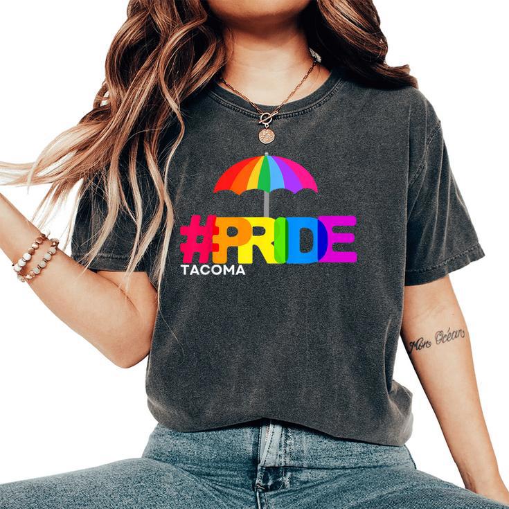 2024 Pnw Gay Pride Event Tacoma Wa Rainbow Flag Lgbtqia Ally Women's Oversized Comfort T-Shirt