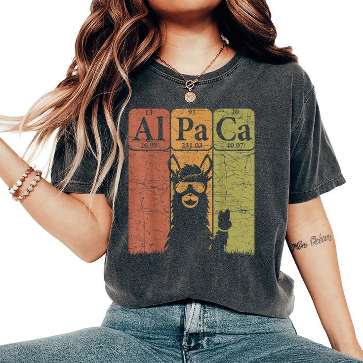 Alpaca Periodic Table Elements Llama Alpaca Vintage Women's Oversized Comfort T-Shirt