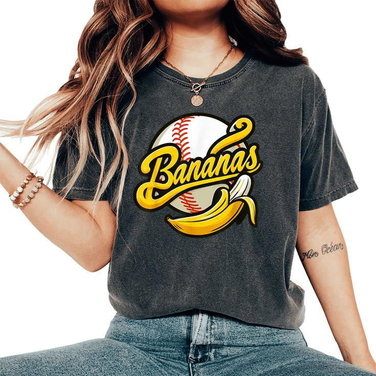 Banana Baseball Lover Cool Game For Kawaii Women's Oversized Comfort T-Shirt