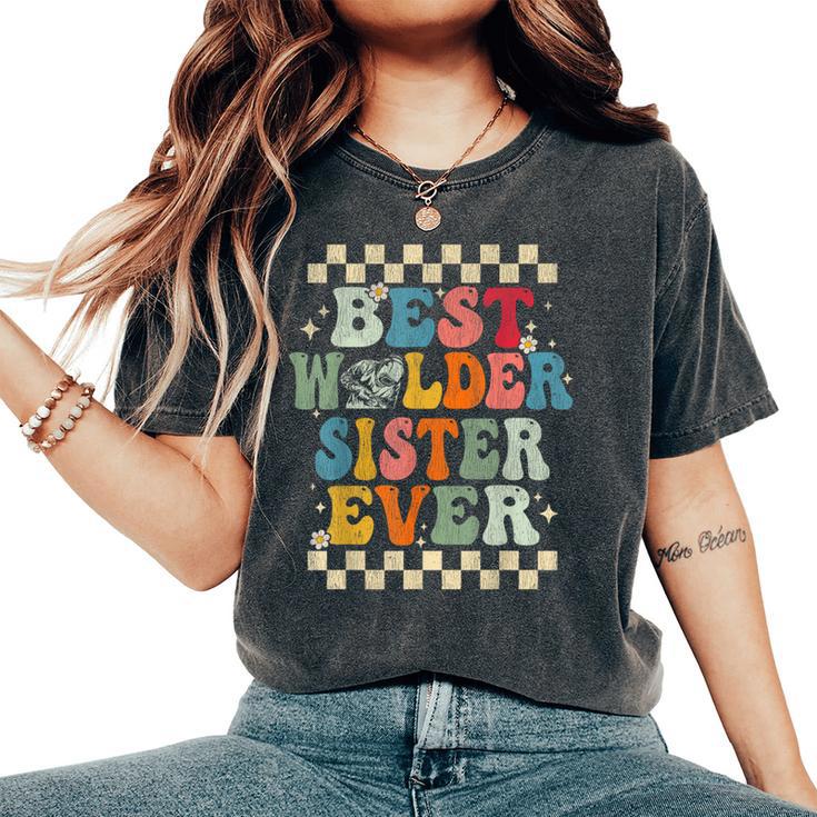 Best Welder Sister Ever Retro Groovy Welder Sister Women's Oversized Comfort T-Shirt