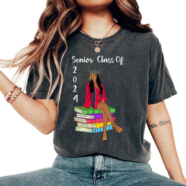 Black Girl Graduation Senior Class Of 2024 Graduate Women Women's Oversized Comfort T-Shirt