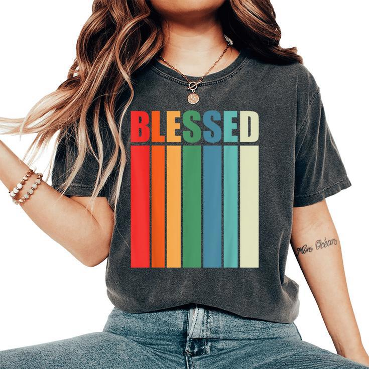Blessed Christian Faith Inspiration Quote – Vintage Color Women's Oversized Comfort T-Shirt