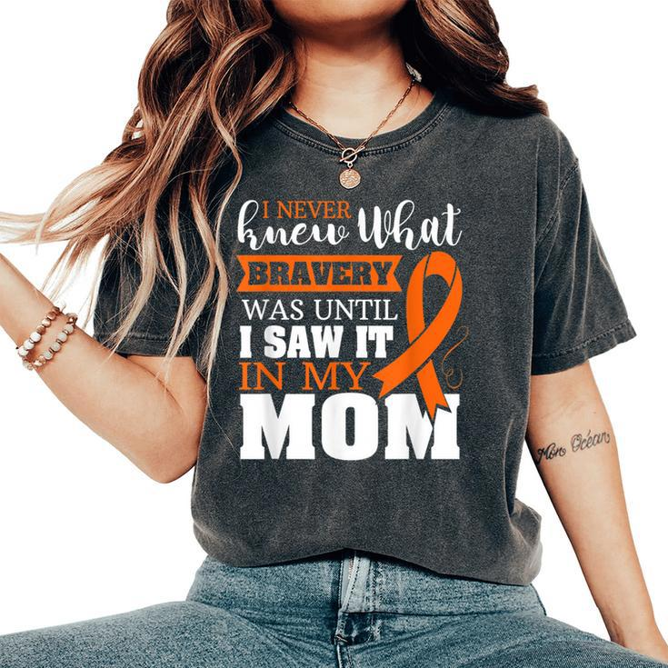 Bravery Mom Leukemia Cancer Awareness Ribbon Women's Oversized Comfort T-Shirt