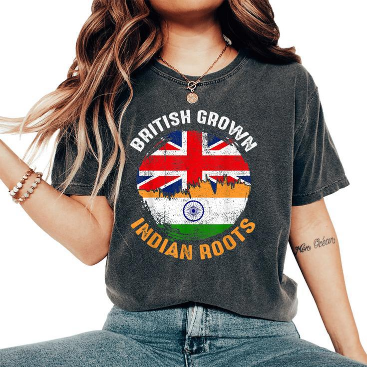 British Grown Indian Roots Vintage Flags For Women Women's Oversized Comfort T-Shirt