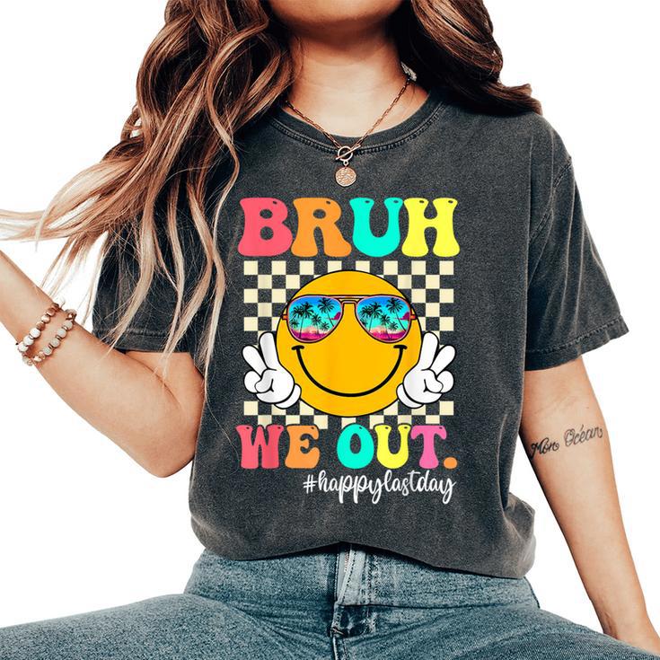 Bruh We Out Teachers Summer Retro Last Day Of School Teacher Women's Oversized Comfort T-Shirt