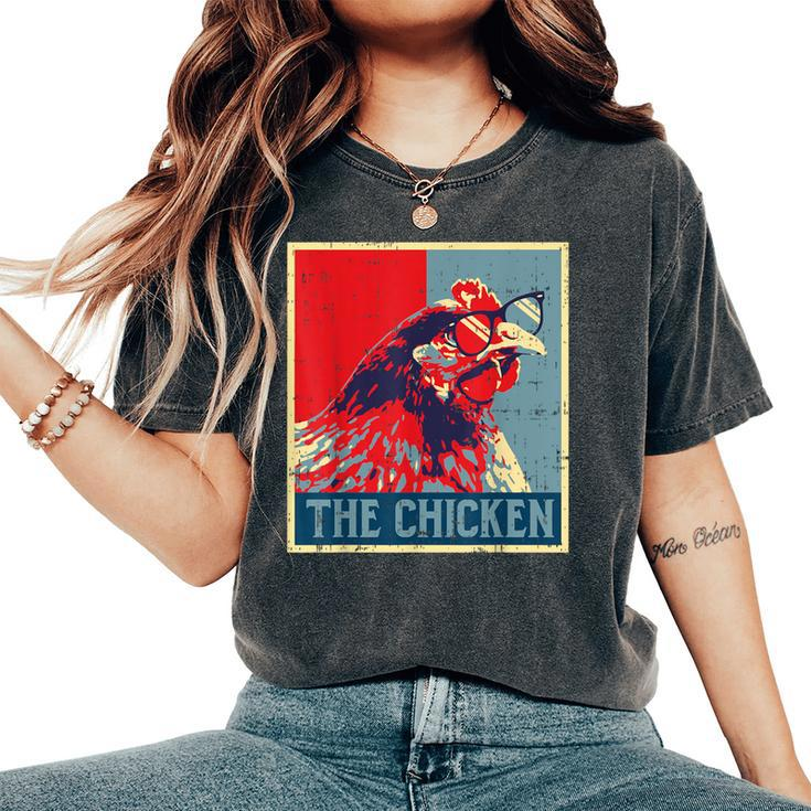 The Chicken Poster Vintage Country Farm Animal Farmer Women's Oversized Comfort T-Shirt