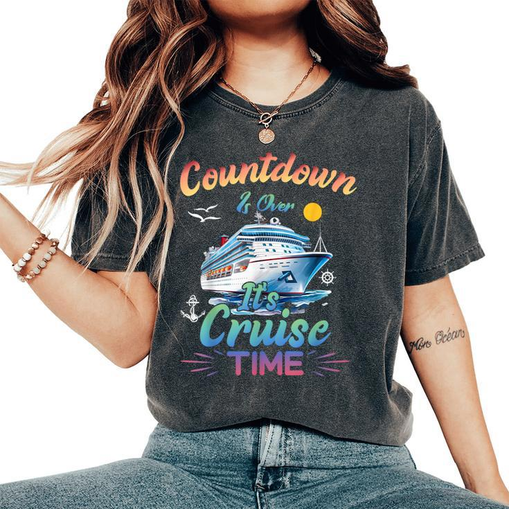 Countdown Is Over It's Cruise Time Husband Wife Women's Oversized Comfort T-Shirt