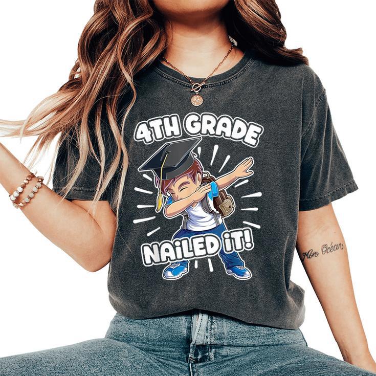 Dabbing Graduation Boy 4Th Grade Class Of 2021 Nailed It Women's Oversized Comfort T-Shirt